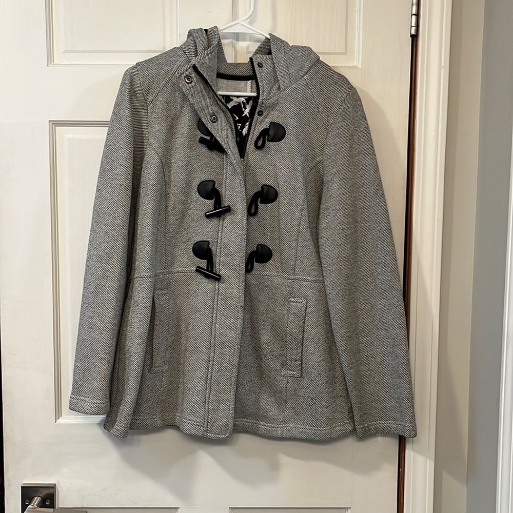 White and Gray Striped Coat